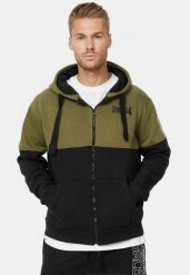 Bluza z kapturem i zamkiem błyskawicznym Lonsdale Lucklawhill. Czarne bluzy męskie Lonsdale, xl, bez wzorów, z materiału, z kapturem. Za 409.50 zł.