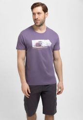 T-shirt z samochodem rajdowym T-DUST. Fioletowe t-shirty męskie Volcano, l, bez wzorów, z bawełny, klasyczne, bez kołnierzyka. Za 59.99 zł.