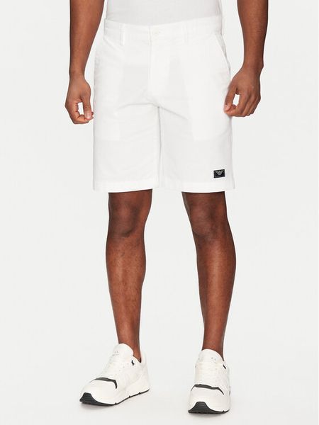 Emporio Armani Underwear Szorty materiałowe EM000591 AF12336 U0002 Biały Regular Fit. Białe szorty męskie Emporio Armani Underwear, l, bez wzorów, z bawełny. Za 319.99 zł.