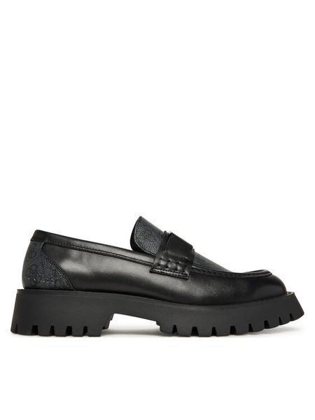 Guess Loafersy FMFZIA LEL14 Czarny. Czarne mokasyny męskie Guess, ze skóry. Za 679.99 zł.