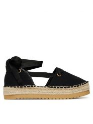 DeeZee Espadryle ZYLS093 Czarny. Czarne espadryle damskie DeeZee, bez wzorów, z materiału, bez obcasa, bez zapięcia. Za 119.99 zł.