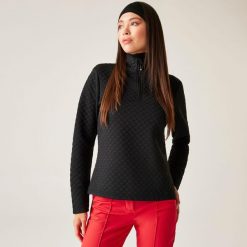 Bluza damska z suwakiem 1/4 Glamourize III Dare 2b. Czarne bluzy sportowe damskie Dare 2b, bez wzorów, z dzianiny, bez kaptura, narciarskie. W wyprzedaży za 199.99 zł.