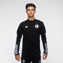 Bluza piłkarska adidas Tiro 23 Legia Warszawa. Białe bluzy męskie Adidas, xl, bez wzorów, z materiału, bez kaptura, na fitness i siłownię. Za 199.99 zł.