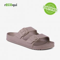 Klapki damskie Coqui Kong - anatomiczne, antybakteryjne. Brązowe klapki damskie Coqui, bez wzorów, z materiału, bez obcasa. Za 125.99 zł.