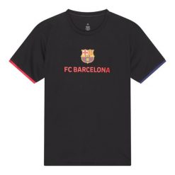 Koszulka piłkarska męska FC Barcelona. Czarne koszulki sportowe męskie FC Barcelona, l, bez wzorów, bez kołnierzyka, bez ramiączek, do piłki nożnej. Za 234.99 zł.