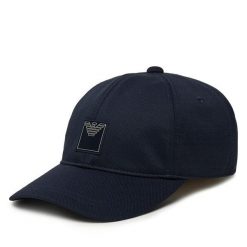 Czapka z daszkiem Emporio Armani. Niebieskie czapki i kapelusze męskie Emporio Armani, bez wzorów. Za 289.99 zł.