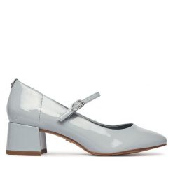 Czółenka Tamaris. Niebieskie czółenka damskie Tamaris, bez wzorów, bez obcasa, bez zapięcia. Za 329.99 zł.