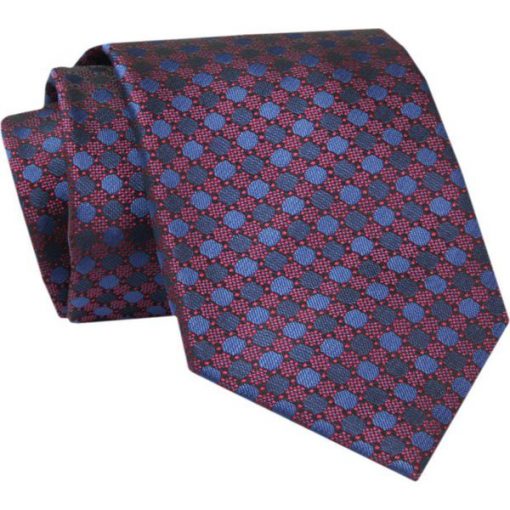 Męski Krawat - ALTIES - Klasyczny - Delikatne Groszki. Niebieskie krawaty i muchy Alties, bez wzorów, z tkaniny, eleganckie. Za 55.00 zł.