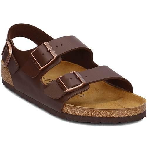 Buty do chodzenia męskie Birkenstock Milano. Brązowe klapki męskie Birkenstock, z materiału, sportowe. Za 571.00 zł.