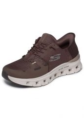 Buty SKECHERS GLIDE-STEP PRO RADIANT STRI Brązowy. Brązowe obuwie sportowe damskie Skechers, bez wzorów, z materiału, na fitness i siłownię. Za 392.99 zł.
