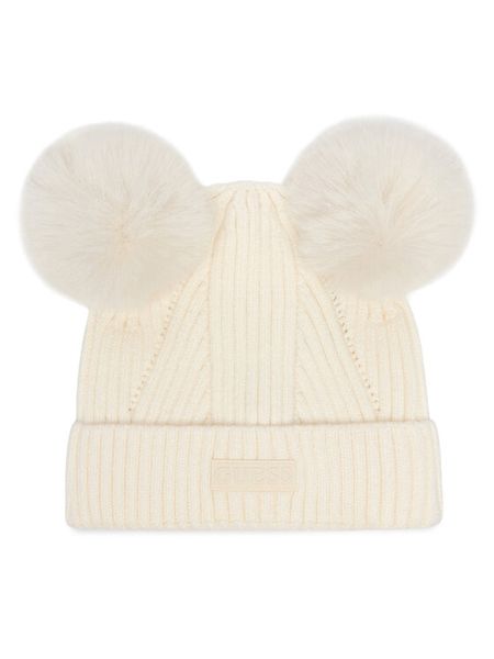 Guess Czapka J6BZ42 Z1507 Kremowy. Białe czapki dla dzieci Guess, z aplikacjami. Za 134.99 zł.