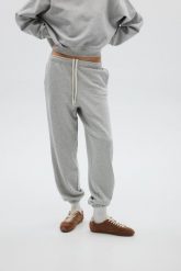 Spodnie typu jogger w kolorze LIGHT GREY MELANGE - COOL-M. Szare spodnie materiałowe damskie Marsala, m, bez wzorów, z bawełny. Za 259.90 zł.