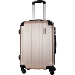 Walizka w kolorze beżowym - 56 l. Walizki męskie Platinium, z materiału. W wyprzedaży za 199.95 zł.