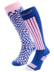 Skarpety narciarskie - Damskie - 2 pary - Ballpoint Blue. Niebieskie skarpety damskie POEDERBAAS, bez wzorów, z elastanu. Za 177.72 zł.