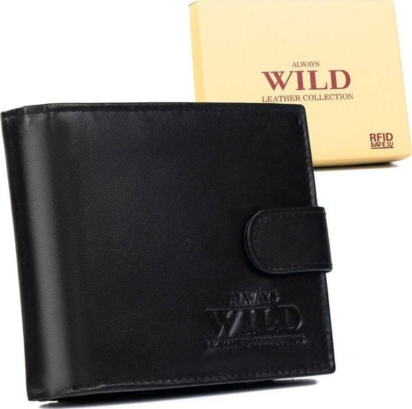 Always Wild Portfel męski ze skóry bydlęcej z zabezpieczeniem RFID Protect Always Wild. Portfele męskie Always Wild, bez wzorów, ze skóry. Za 76.54 zł.