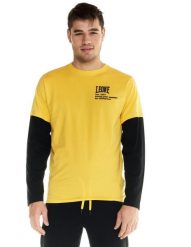 Męska koszulka Leone z długim rękawem Active. Żółte koszulki sportowe męskie LEONE 1947 APPAREL, l, bez wzorów, z bawełny, bez kołnierzyka, bez ramiączek, wspinaczkowe. Za 84.16 zł.
