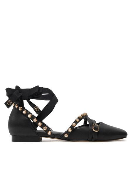 TWINSET Baleriny 242TCP152 Czarny. Czarne baleriny damskie Twinset, bez wzorów, ze skóry, bez obcasa. Za 569.99 zł.