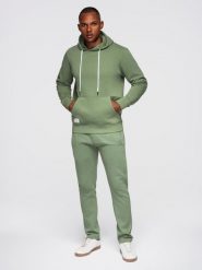 Komplet dresowy męski set bluza z kapturem + spodnie regular fit - jasnozielony V3 - Rozmiar: XXL. Zielone bluzy męskie Ombre Clothing, m, z aplikacjami, z bawełny, trekkingowe. Za 339.99 zł.