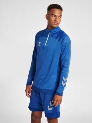Półzapinana bluza dresowa Hummel Lead. Niebieskie bluzy męskie Hummel, na jesień, s, bez wzorów, z dresówki, bez kaptura. Za 212.45 zł.