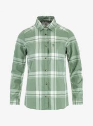 Koszula turystyczna damska Fjallraven Ovik Lite Flannel Shirt. Zielone koszule damskie Fjällräven, xs, bez wzorów, z bawełny, bez kołnierzyka, bez ramiączek. Za 423.90 zł.