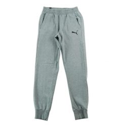 Second life - Spodnie dresowe męskie Essentials Logo Pants - Jak nowy. Szare spodnie sportowe męskie Puma, m, bez wzorów, z dresówki, do biegania. Za 107.36 zł.
