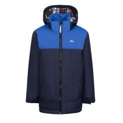 Wodoodporna Kurtka Chłopięca Terris. Niebieskie kurtki i płaszcze dla chłopców Trespass, bez wzorów, z materiału, z kapturem. Za 188.99 zł.
