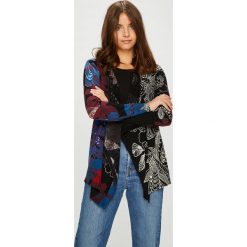 Desigual - Sweter. Czarne kardigany damskie Desigual, z bawełny. W wyprzedaży za 239.90 zł.