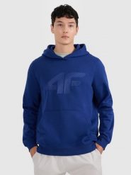 4F Bluza dresowa nierozpinana z kapturem męska - granatowa XXL. Niebieskie bluzy męskie 4f, m, bez wzorów, z bawełny, z kapturem. W wyprzedaży za 139.99 zł.