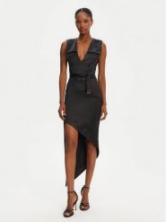 Babylon Sukienka koktajlowa E00741 Czarny Slim Fit. Czarne sukienki damskie Babylon, bez wzorów, z syntetyku, wizytowe, bez kołnierzyka, bez ramiączek. Za 519.99 zł.