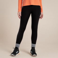 Damskie legginsy termiczne Craghoppers Kiwi Pro. Czarne legginsy damskie Craghoppers, bez wzorów, z materiału. Za 408.30 zł.