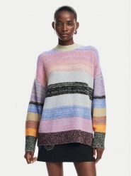 Desigual Sweter Moncton 24WWJF28 Kolorowy Regular Fit. Swetry damskie Desigual, l, bez wzorów, z syntetyku, bez kołnierzyka, bez ramiączek, bez kaptura. Za 299.99 zł.