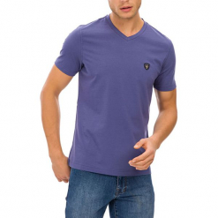 T-shirt w kolorze indygo. Szare t-shirty męskie marki Galvanni. W wyprzedaży za 84.95 zł.