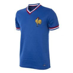 Koszulka piłkarska retro dla dorosłych Francja 1971 - Niebieska. Niebieskie koszulki sportowe męskie COPA FOOTBALL, xl, bez wzorów, bez kołnierzyka, bez ramiączek, do piłki nożnej. Za 255.58 zł.