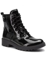 Geox Trapery J Casey G. G J9420G 000HH C9999 D Czarny. Czarne buty zimowe dziewczęce Geox, bez wzorów, ze skóry, bez zapięcia. Za 259.99 zł.