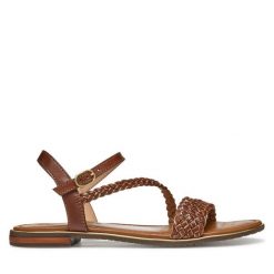 Sandały Geox. Brązowe sandały damskie Geox, bez wzorów, bez obcasa, na płaskiej podeszwie, bez zapięcia. Za 259.99 zł.