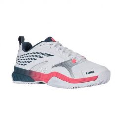 Buty do tenisa męskie K-Swiss Speedex. Białe buty sportowe męskie K-SWISS, z materiału, bez zapięcia, tenisowe. Za 429.99 zł.