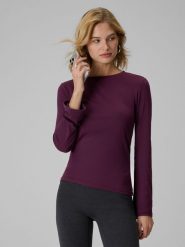 4F Longsleeve slim damski - fioletowy XL. Fioletowe t-shirty damskie 4f, m, bez wzorów, z dzianiny, klasyczne, bez kołnierzyka. Za 99.99 zł.