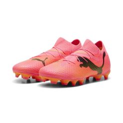 Buty piłkarskie FUTURE 7 PRO FG/AG PUMA Sunset Glow Black Sun Stream Pink Orange. Brązowe buty sportowe męskie Puma, z materiału, bez zapięcia, do piłki nożnej. Za 509.99 zł.