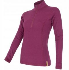 Bluza termoaktywna damska Sensor Merino DF Tee L/S Zip - lilla rozmiar: s. Bluzy damskie Smartwool, l, bez wzorów, bez kaptura. Za 396.56 zł.