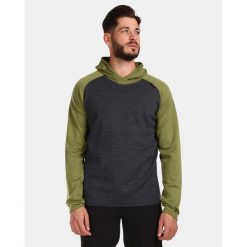 Męski sweter z wełny merynosów Kilpi MOSEO-M. Zielone swetry przez głowę męskie Kilpi, m, bez wzorów, z wełny, bez kołnierzyka. Za 318.77 zł.
