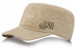 Czapka z Prostym Daszkiem (Patrolówka) - Pako Jeans - Beżowa. Brązowe czapki i kapelusze męskie Pako Jeans, na lato, bez wzorów, z bawełny. Za 55.00 zł.