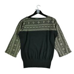 Second life - Damski czarny sweter - Jak nowy. Czarne swetry damskie Ralph Lauren, bez wzorów, bez kołnierzyka, bez ramiączek, bez kaptura. Za 101.48 zł.