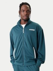 Guess Bluza Z6RQ06 KD482 Zielony Regular Fit. Zielone bluzy męskie Guess, m, z aplikacjami, z syntetyku, bez kaptura. Za 399.99 zł.