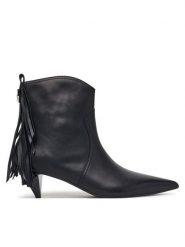 PINKO Botki Didi 01 SD0653P001 Czarny. Czarne botki damskie Pinko, ze skóry, bez obcasa, na słupku, bez zapięcia. Za 1,399.00 zł.