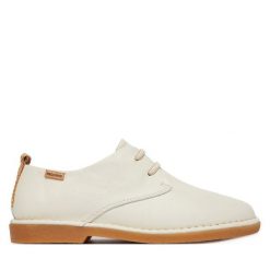 Półbuty Pikolinos. Białe półbuty damskie Pikolinos, bez wzorów, bez obcasa, na płaskiej podeszwie, bez zapięcia. Za 599.99 zł.