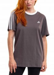 Koszulka damska adidas Essentials 3-Stripes Tee. Białe koszulki sportowe damskie Adidas, uniwersalny, bez wzorów, z bawełny, bez kołnierzyka, bez ramiączek. Za 112.99 zł.