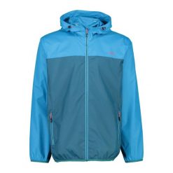 Kurtka przeciwdeszczowa z kapturem CMP. Niebieskie kurtki sportowe męskie CMP, l, bez wzorów, trekkingowe. Za 244.50 zł.