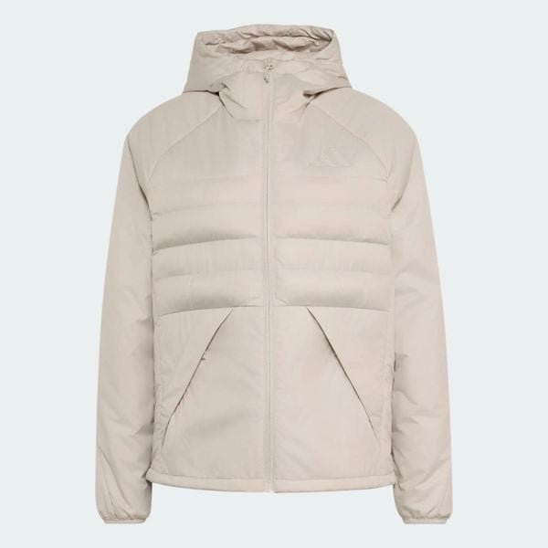 Ocieplana kurtka z kapturem Terrex Multi CLIMAWARM. Brązowe kurtki damskie Adidas, l, bez wzorów, z materiału, z kapturem. Za 599.00 zł.