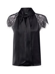 S.Oliver BLACK LABEL bluzka Kobiety czarny, 46. Czarne bluzki damskie s.Oliver BLACK LABEL, s, bez wzorów, bez kołnierzyka, bez ramiączek. Za 349.95 zł.