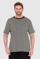 BALMAIN Męski t-shirt w czarno-biały monogram, Rozmiar XL. Białe t-shirty męskie Balmain, l, bez wzorów, bez kołnierzyka. W wyprzedaży za 1,330.99 zł.